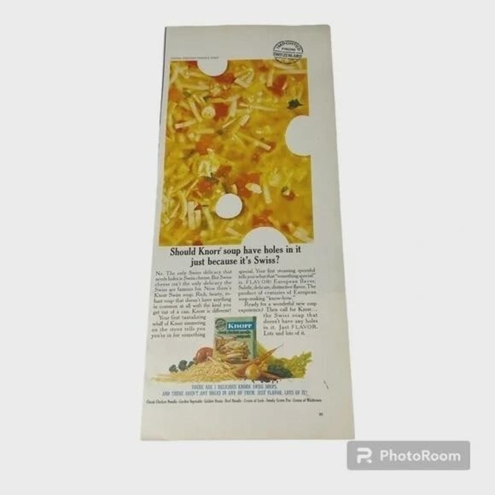 1967 Knorr Swiss Soups Original Vintage Print Ad